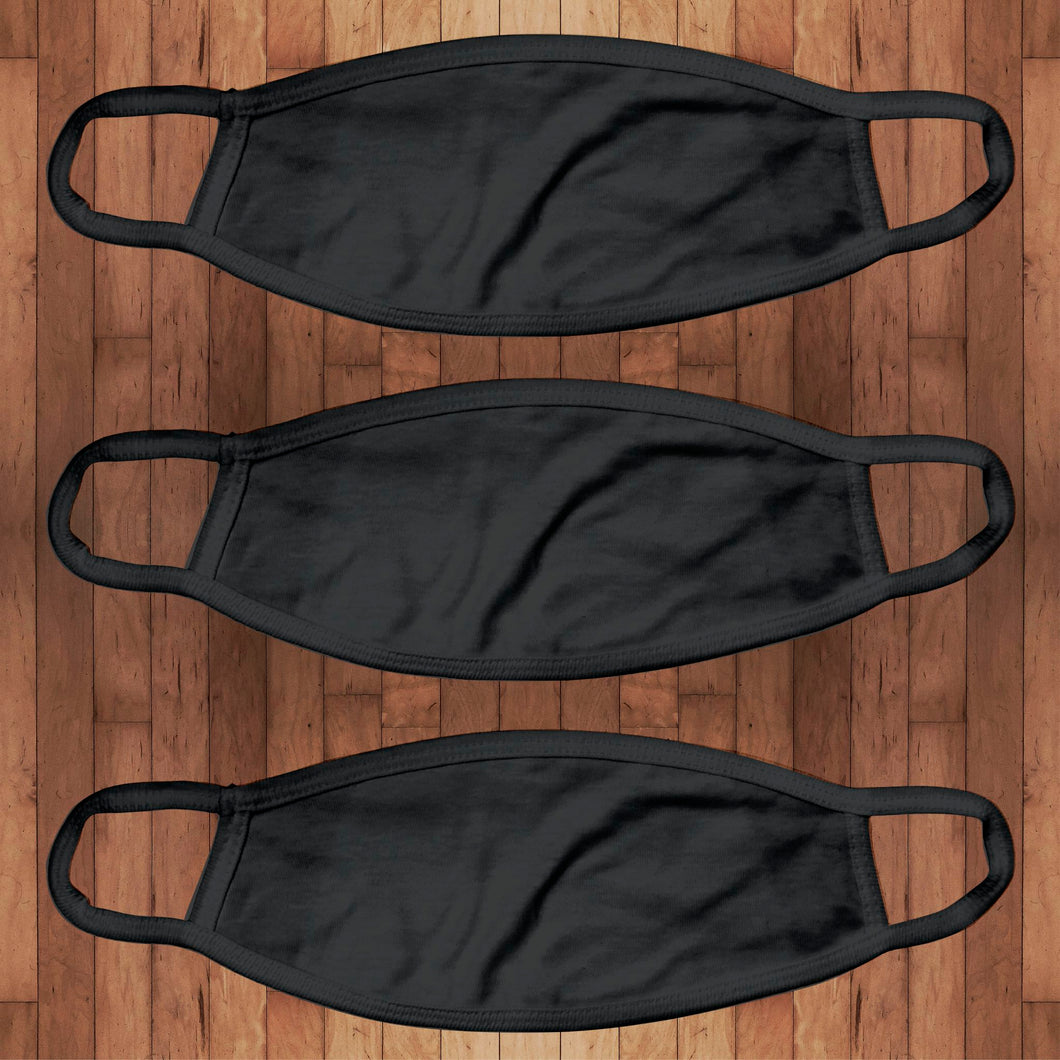 3 Pack | Cotton Face Cover- black