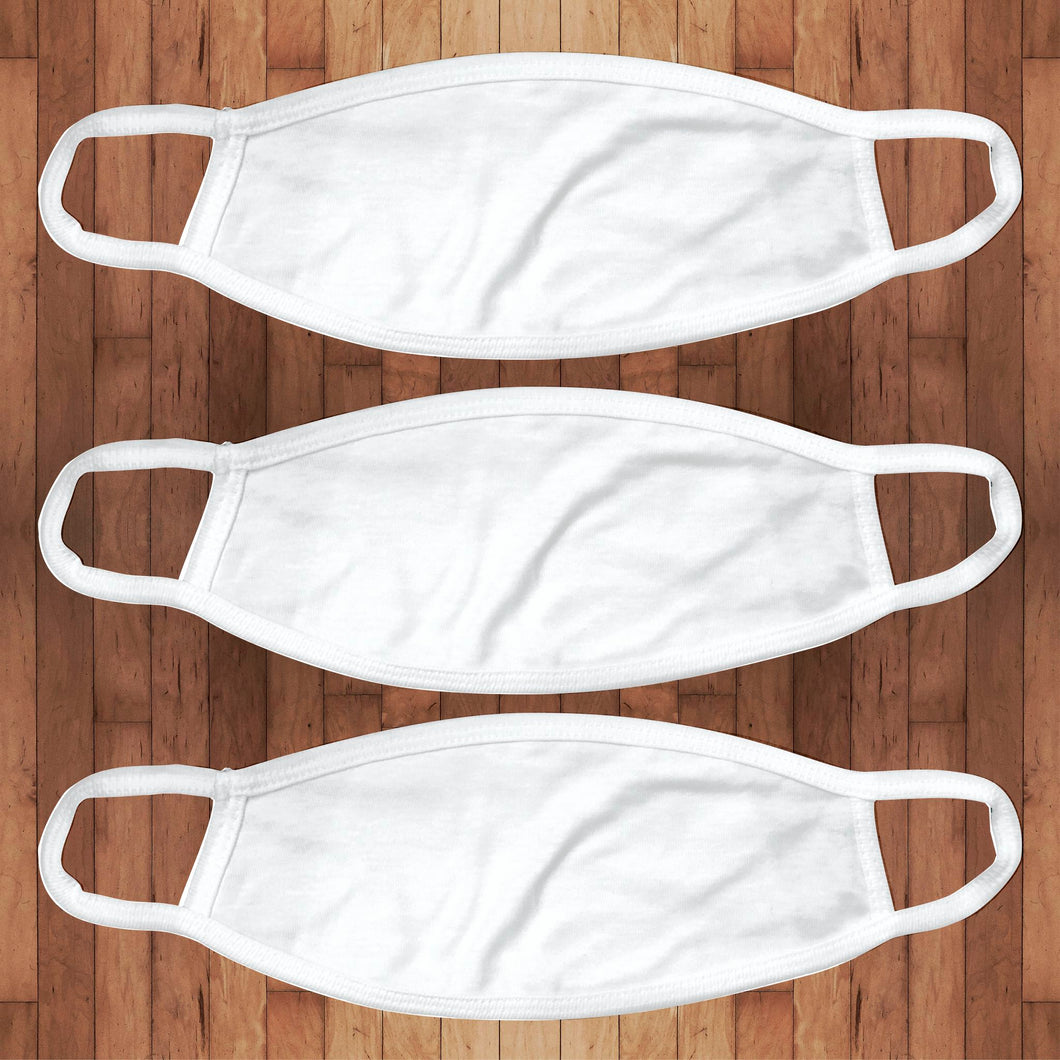3 Pack | Cotton Face Cover- white